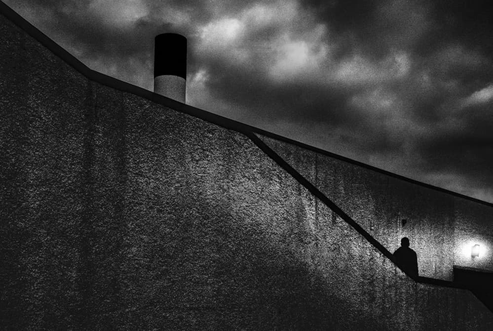 Dark Stairway Silhouette by Paulo Abrantes — canvas wall art