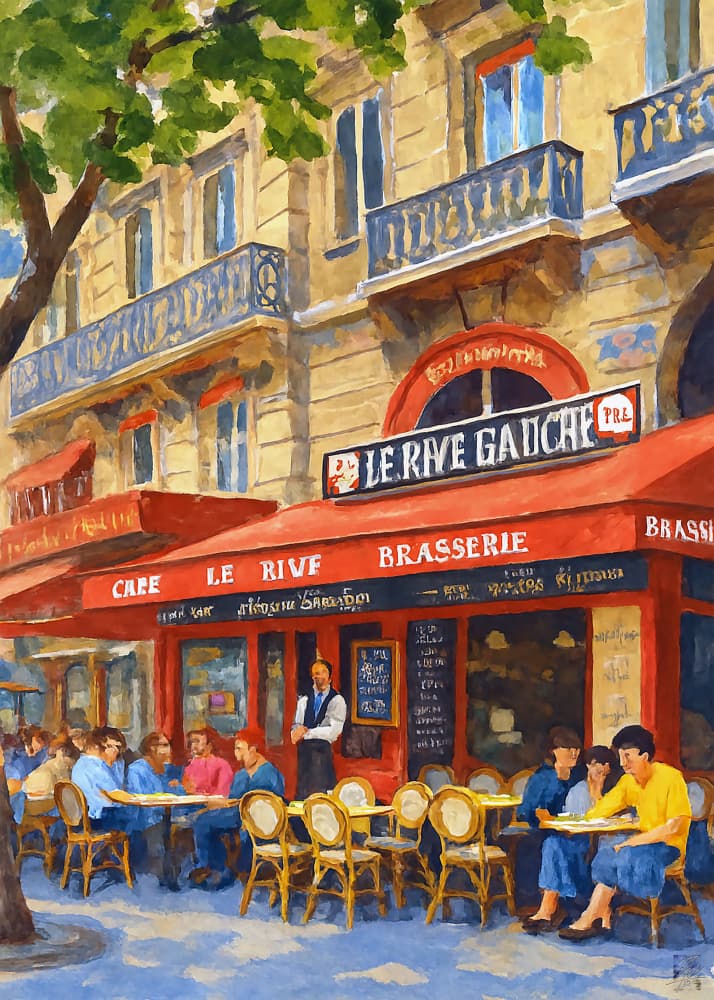 Lively Paris Cafe by Osvaldo Russo — canvas wall art