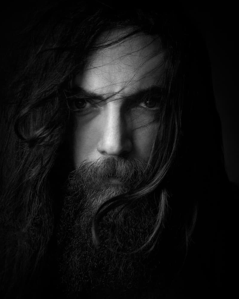 Intense Bearded Gaze by Mehdi Mokhtari — canvas wall art