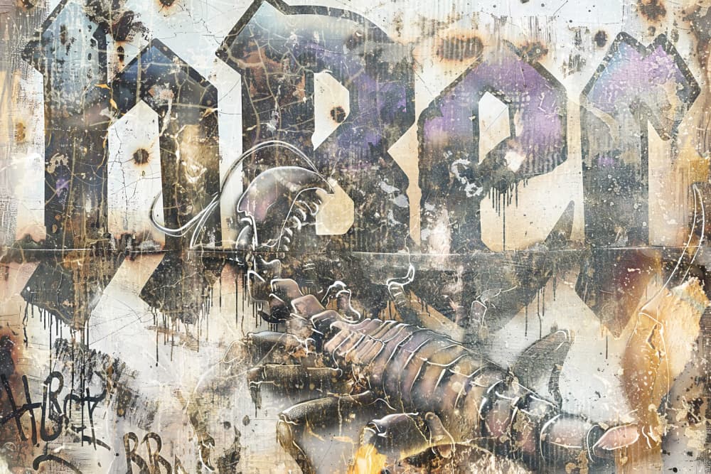 Rebel Grunge Mantis by Rafal Kulik — canvas wall art