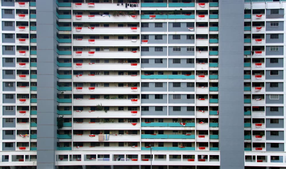 Colorful Urban Facade by Zina Heg — canvas wall art