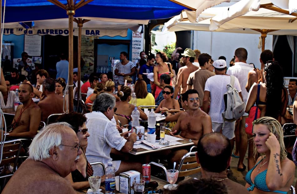 Lively Outdoor Cafe by Lorenzo Grifantini — canvas wall art