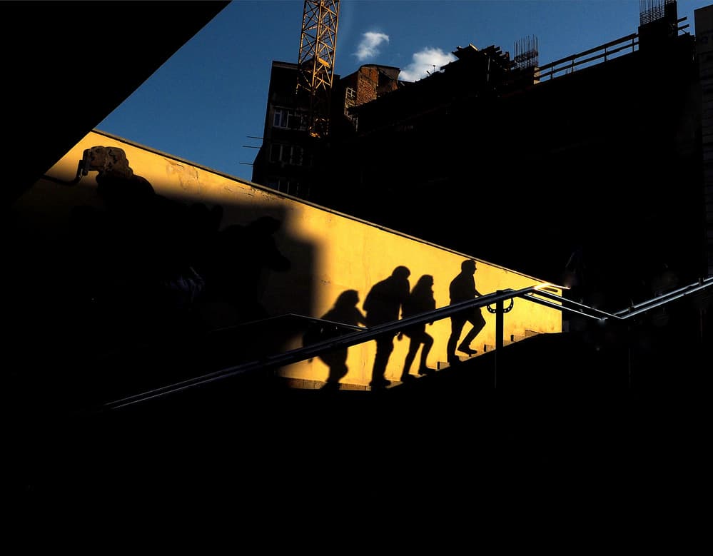 Yellow Wall Silhouettes by Mirela Momanu — canvas wall art