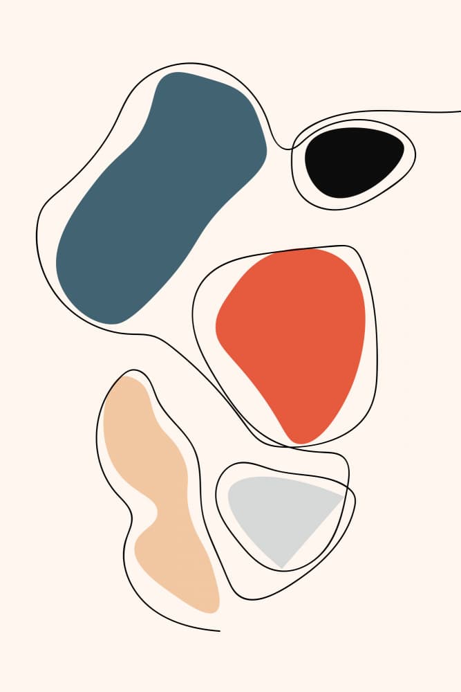 Continuous Flowing Shapes by Vesuvik Designs — canvas wall art