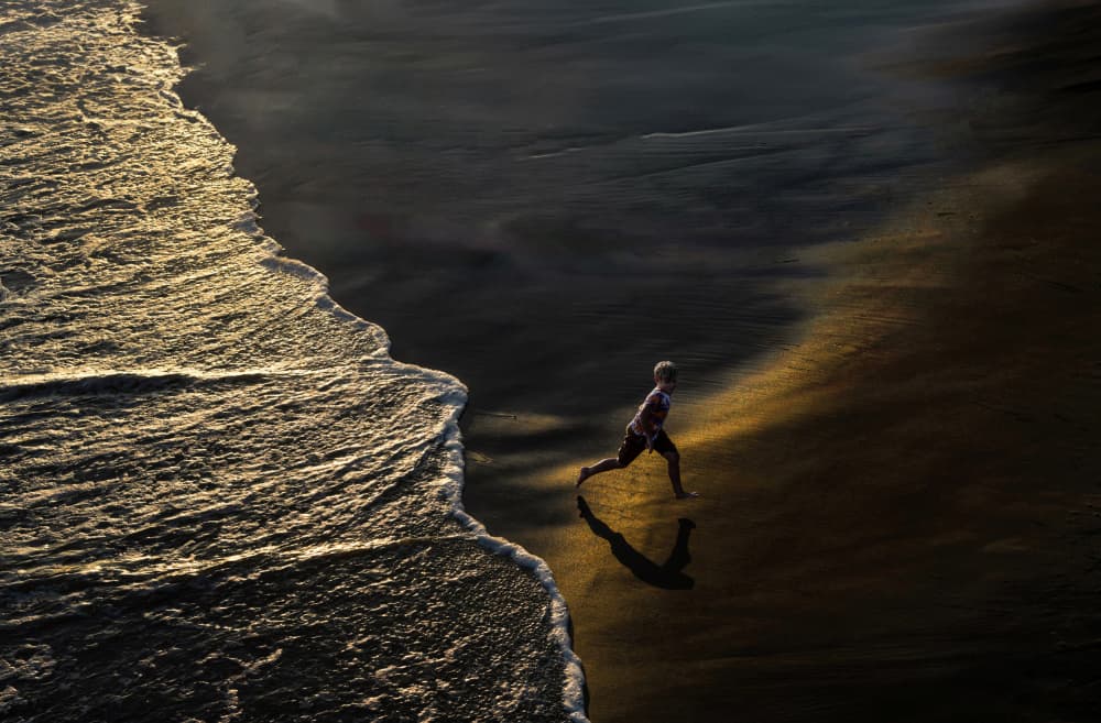 Golden Beach Runner by NanZ — canvas wall art