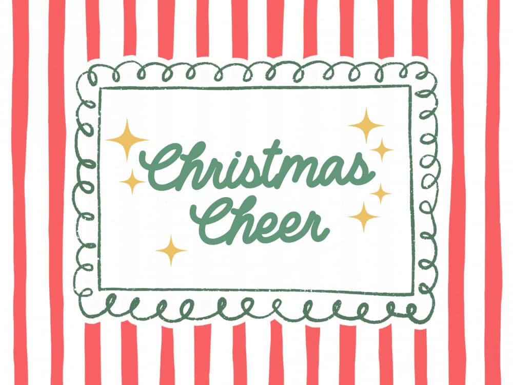 Christmas Cheer Stripes by Jolly and Dash — canvas wall art