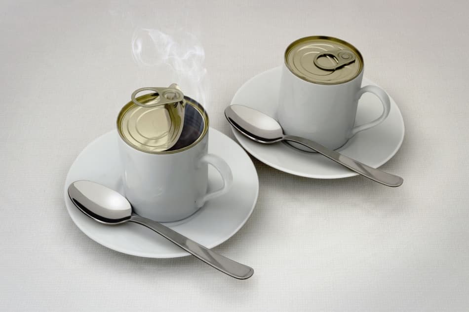 Tin Can Coffee Mugs by Mister Solo — canvas wall art