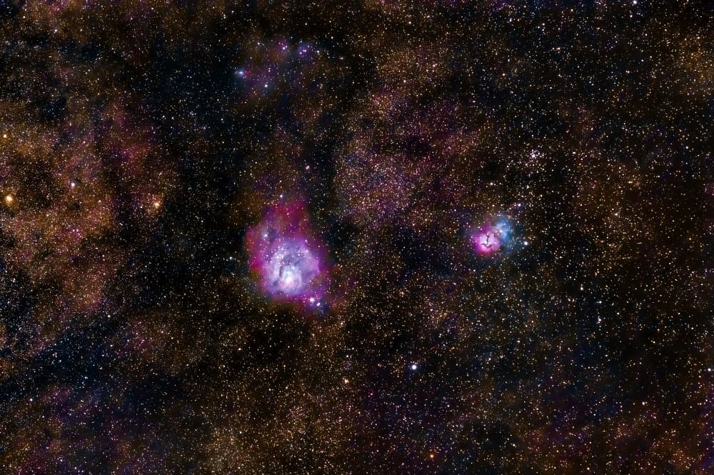Colorful Deep Space Nebulae by Basudeb Chakrabarti — canvas wall art