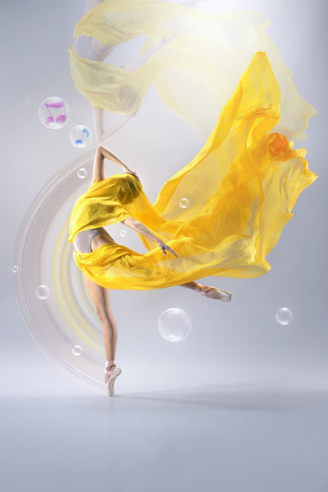 Ballerina In Yellow Silk by Ajar Setiadi — canvas wall art