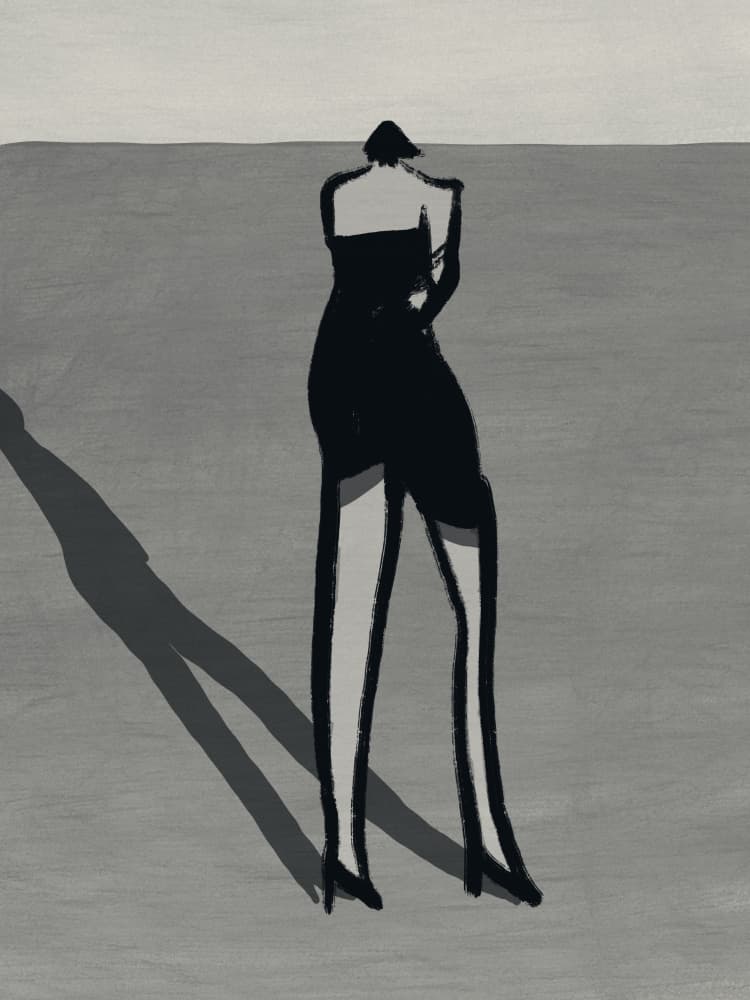 Elegant Black Dress by Little Dean — canvas wall art
