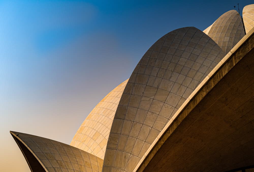 Lotus Temple Blue Sky by Shobhit Chawla — canvas wall art