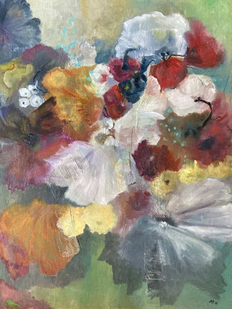 Vibrant Floral Abstraction by Alexandra Higgins — canvas wall art
