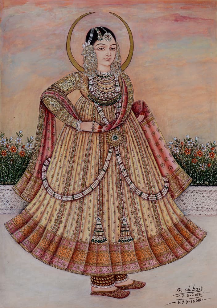 Elegant Indian Queen by Mirza Baig — canvas wall art