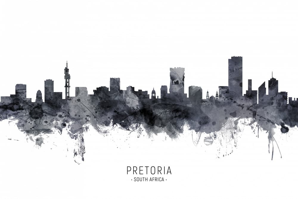 Pretoria City Skyline by Michael Tompsett — canvas wall art