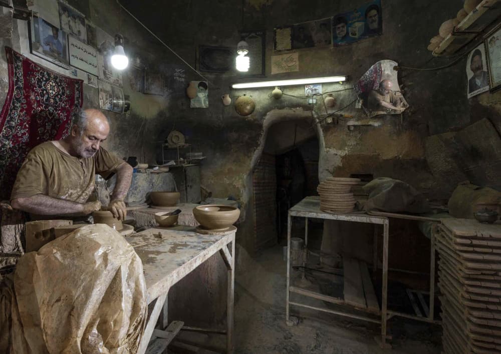 Traditional Potter's Workshop by Sara shafigh — canvas wall art
