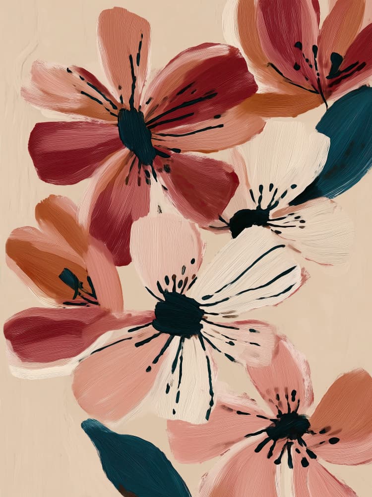 Blush Floral Painting by Nadjaa — canvas wall art