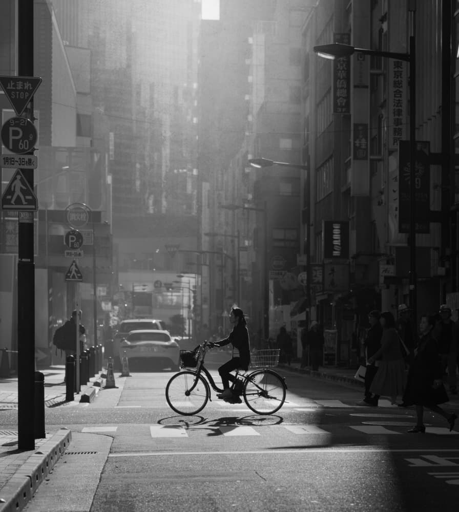 Urban Morning Ride by Yasuhiro Takachi — canvas wall art