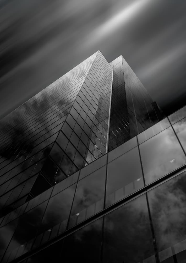 Dramatic Skyscraper Reflections by David Chiodo — canvas wall art
