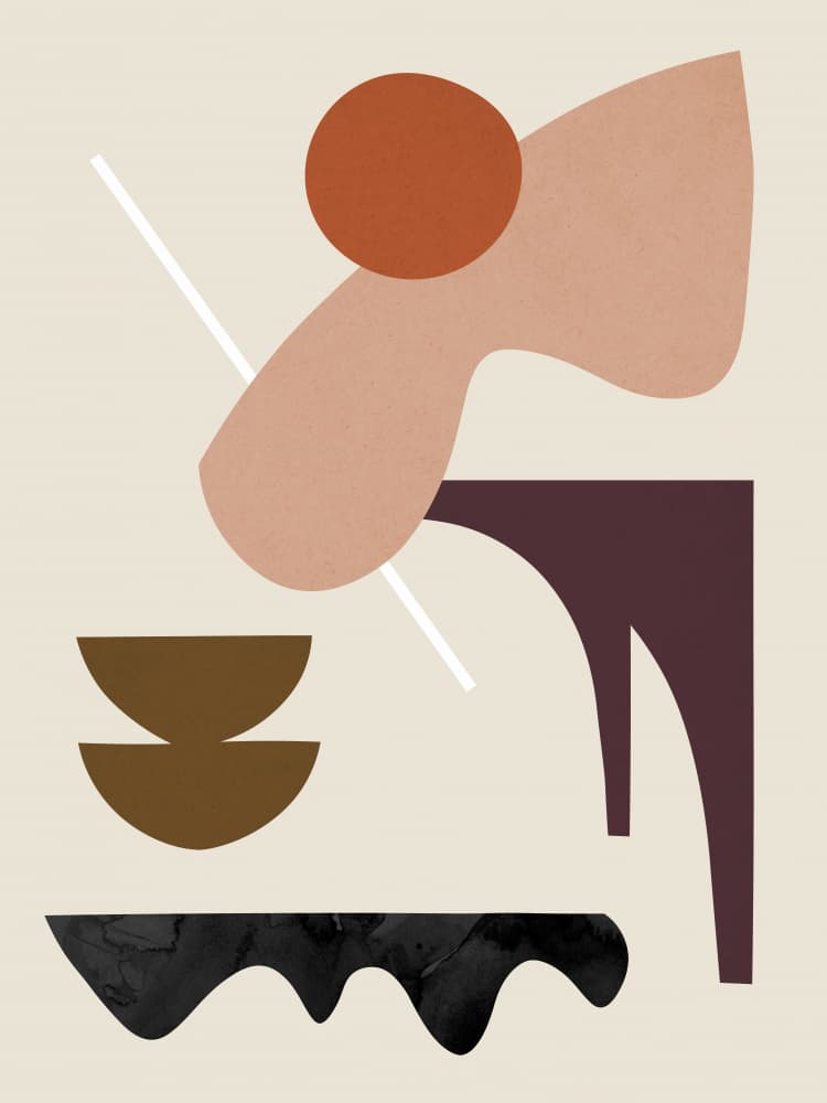 Minimalist Warm Shapes by Vitor Costa — canvas wall art
