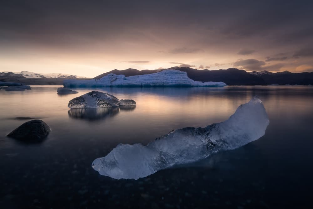 Iceberg Lagoon Glow by Yongnan Li （李永男） — canvas wall art