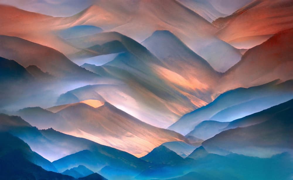 Colorful Mountain Layers by Robin Wechsler — canvas wall art