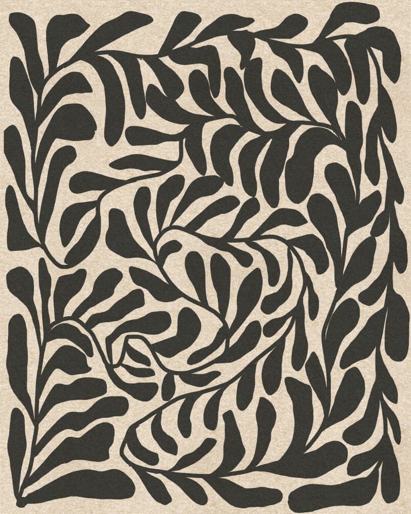 Flowing Abstract Leaves by Josie George — canvas wall art