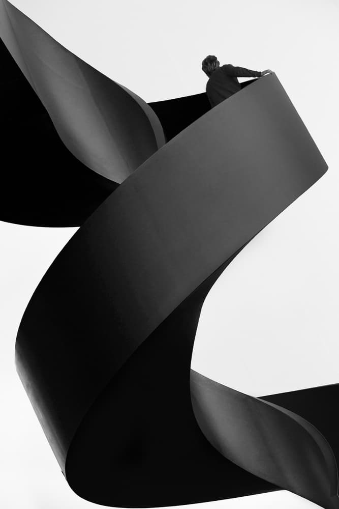 Ascending Black Spiral by Paulo Abrantes — canvas wall art