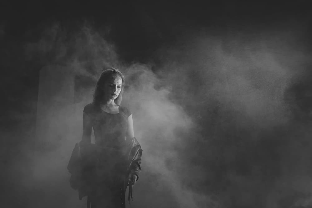 Mysterious Smoky Woman by Sebastian Kisworo — canvas wall art