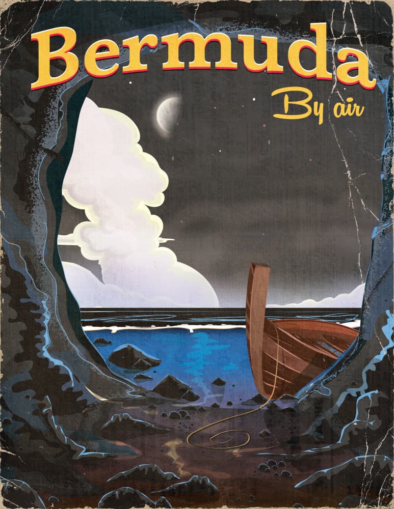 Bermuda Night Boat by Nicholas — canvas wall art