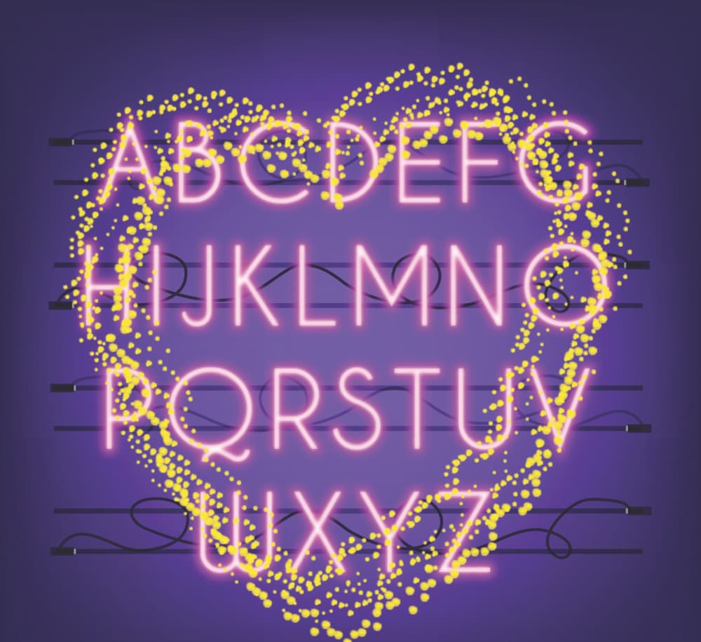 Glowing Love Letters by Santhosh ch — canvas wall art