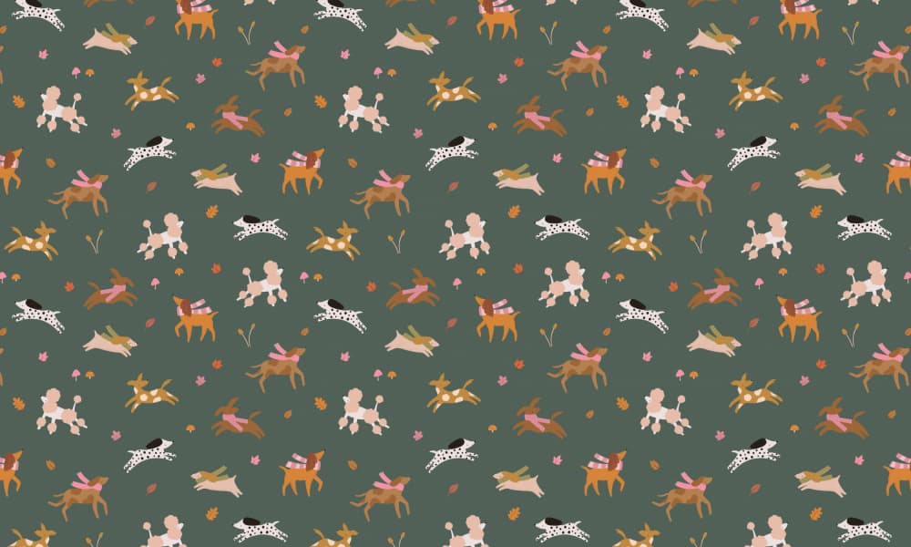 Playful Dog Parade by Aislinn Simmonds — canvas wall art