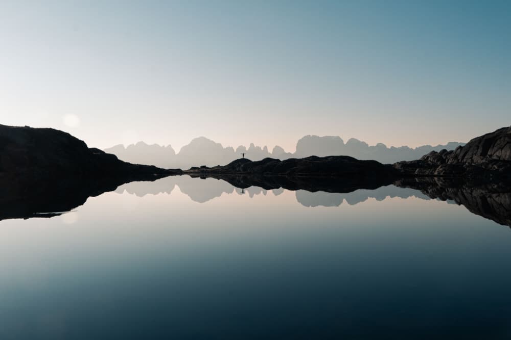 Serene Mountain Lake Reflection by Francesco Zadra — canvas wall art