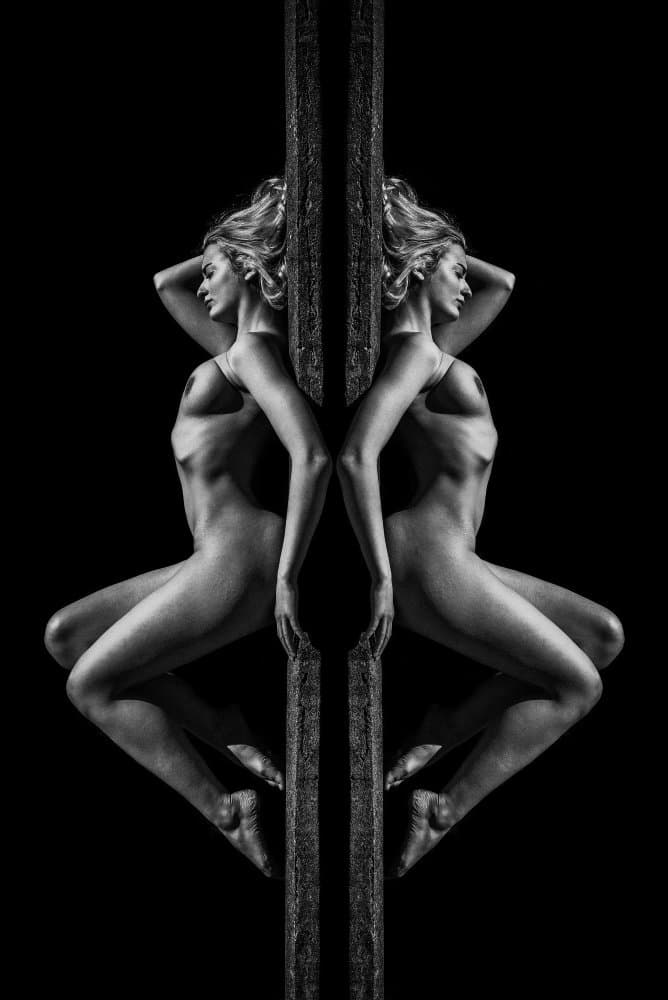 Graceful Nude Symmetry by Doru Petrutiu — canvas wall art
