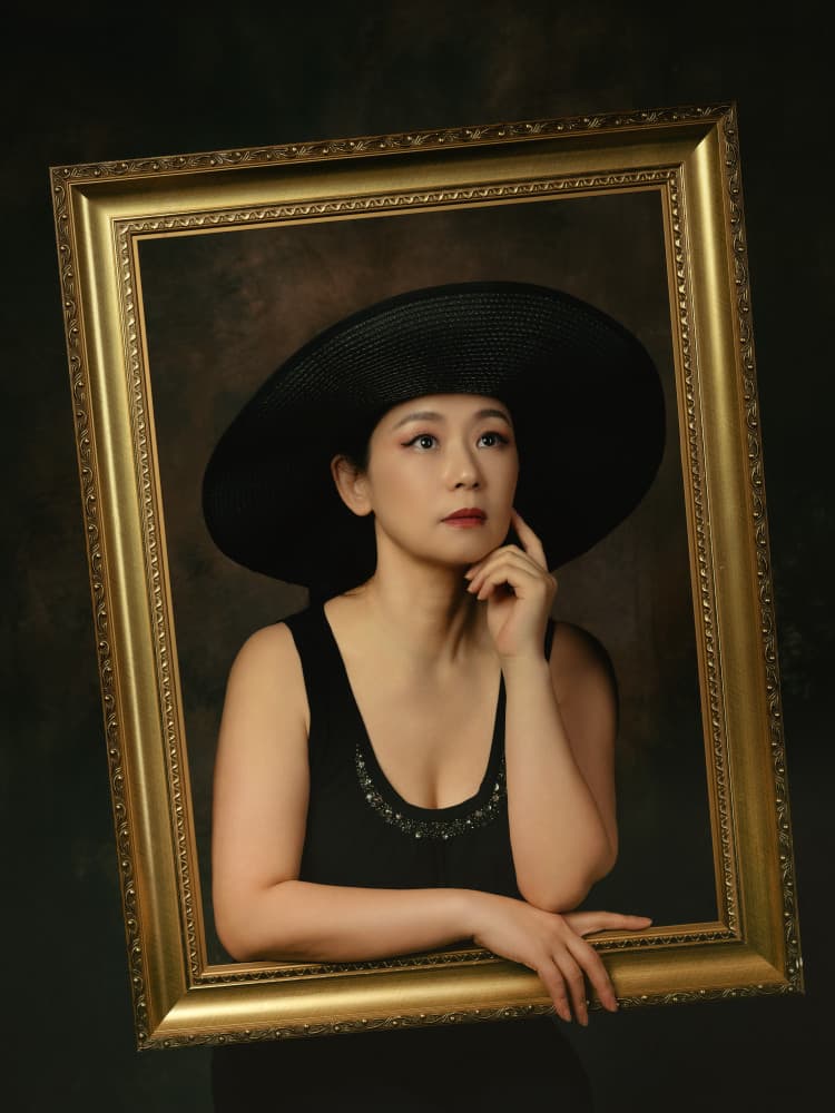 Elegant Woman Black Hat by Jeff Wang — canvas wall art