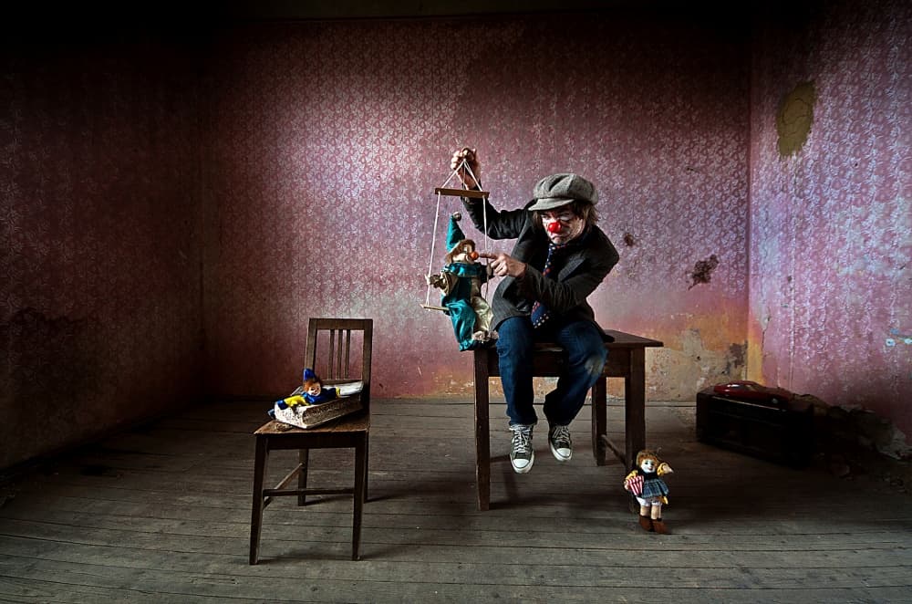 Melancholy Puppet Master by mario grobenski - psychodaddy — canvas wall art