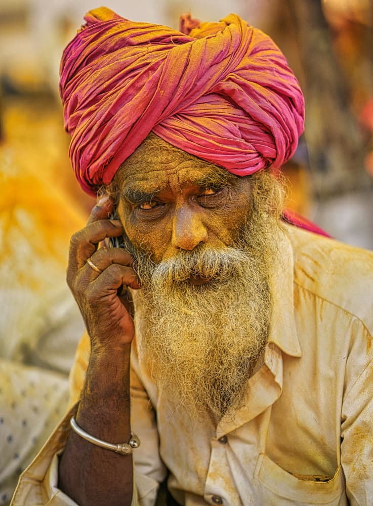 Wise Man Colorful Turban by Rahul Wedpathak — canvas wall art