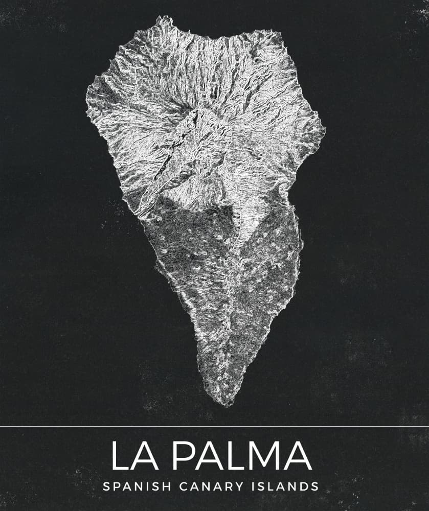 La Palma Relief Map by Nicholas — canvas wall art