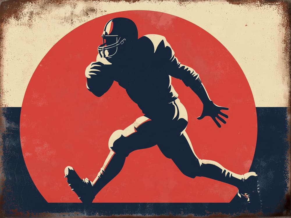 Retro Football Action by Pictufy Studio IV — canvas wall art