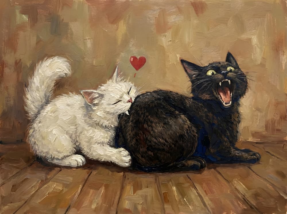 Love Bites Grumpy Cat by HUGO — canvas wall art