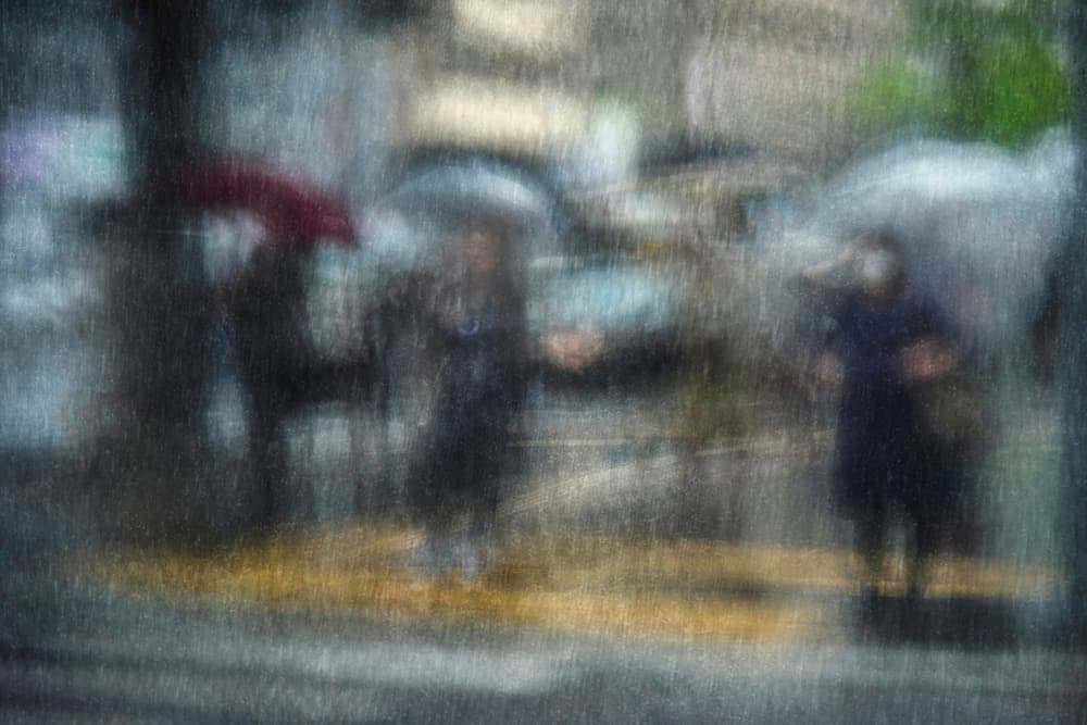 Rainy City Blur by Ekkachai Khemkum — canvas wall art