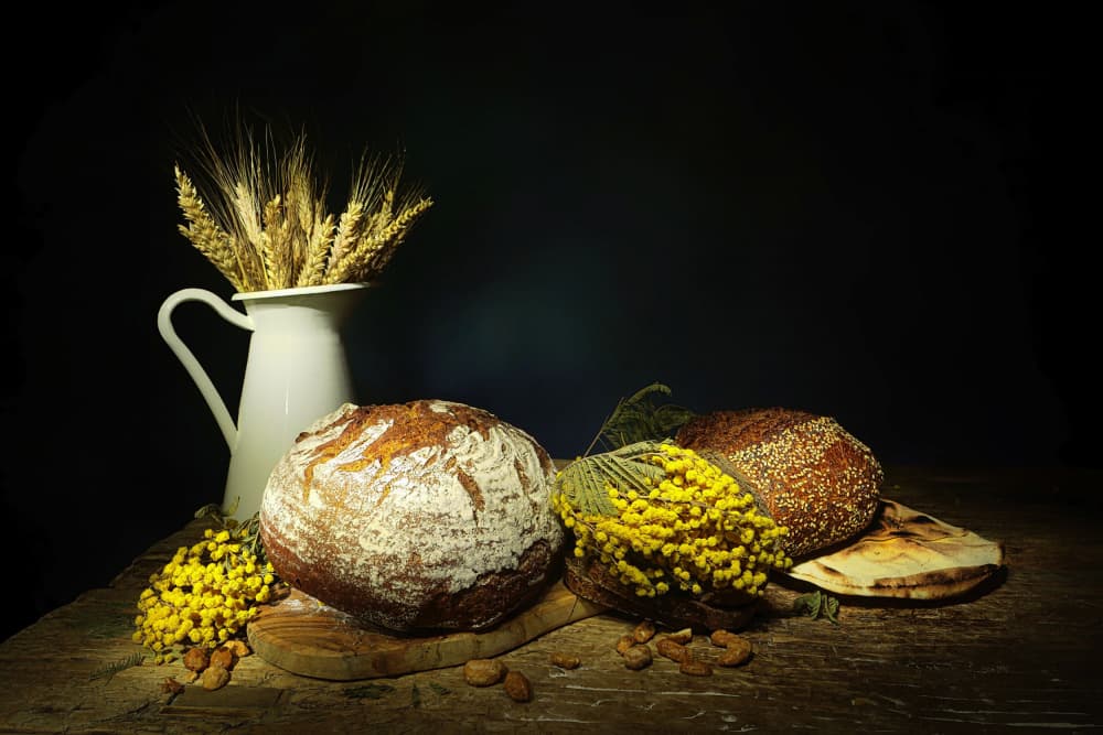 Rustic Bread and Wheat Still Life by Saskia Dingemans — canvas wall art