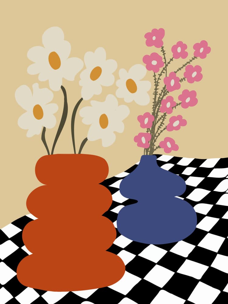 Colorful Floral Still Life by Miho Art Studio — canvas wall art