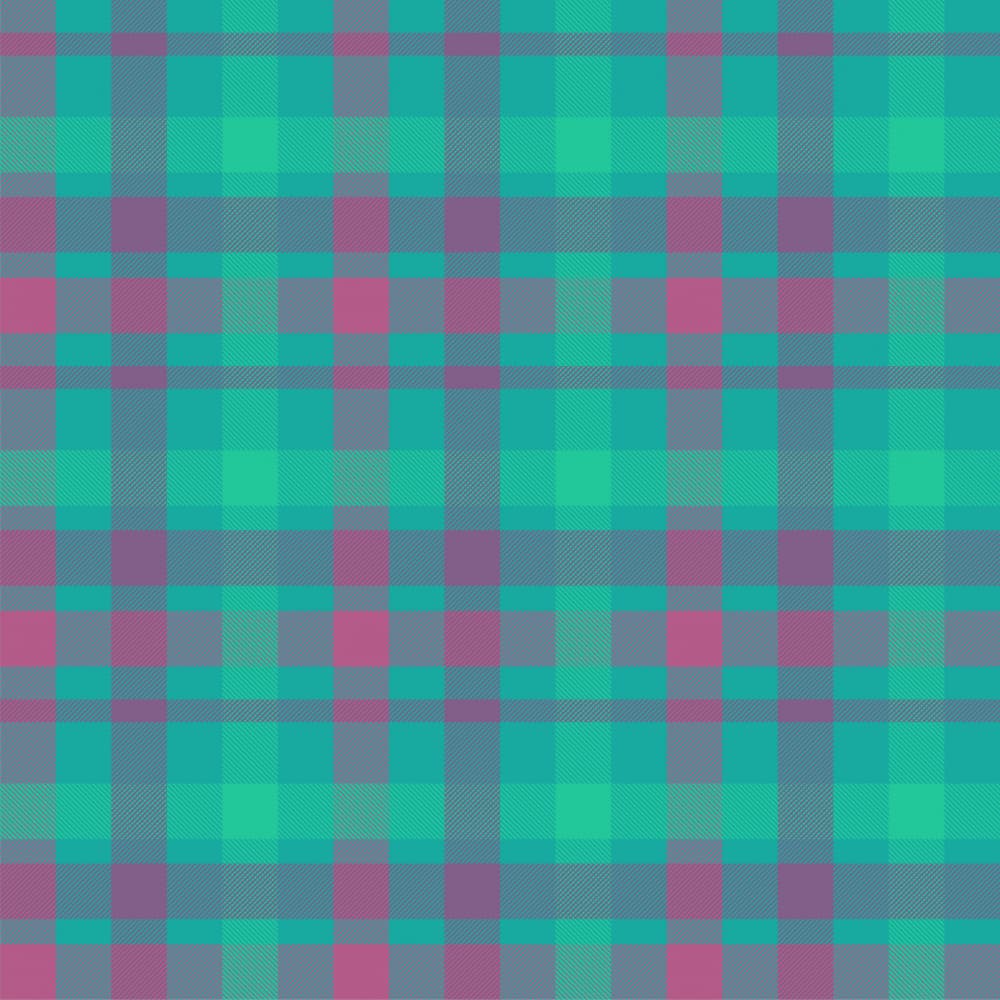 Vibrant Teal Pink Plaid by Marika Barsrsind — canvas wall art