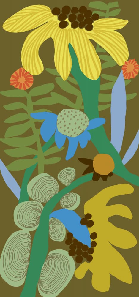 Abstract Garden Flowers by Ophelia Pang — canvas wall art