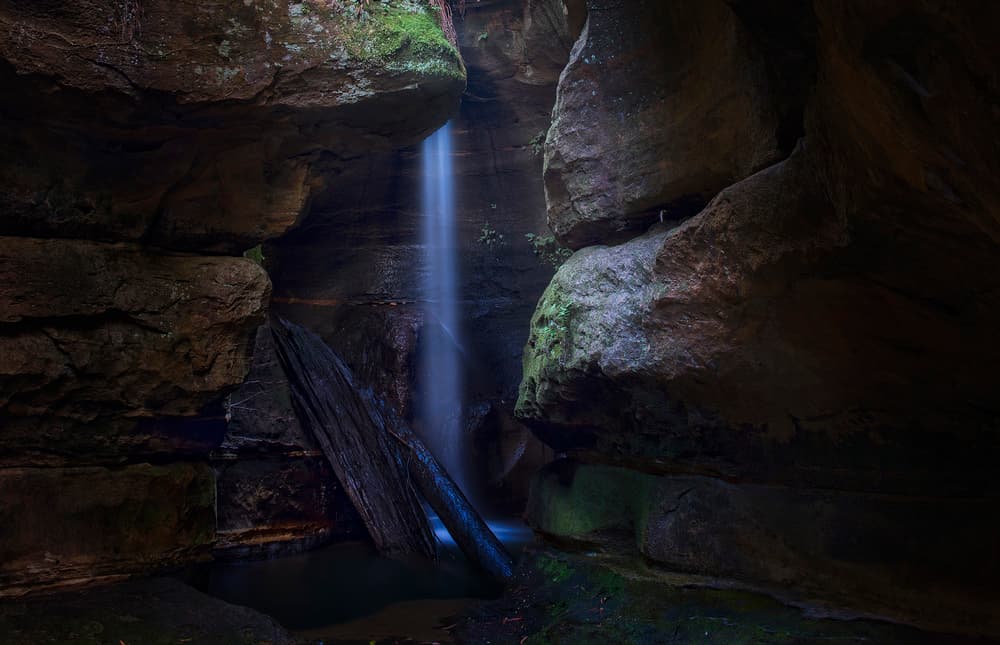 Blue Mountains Waterfall by Yan Zhang — canvas wall art