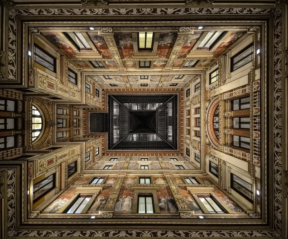 Ornate Palace Courtyard by Renate Reichert — canvas wall art