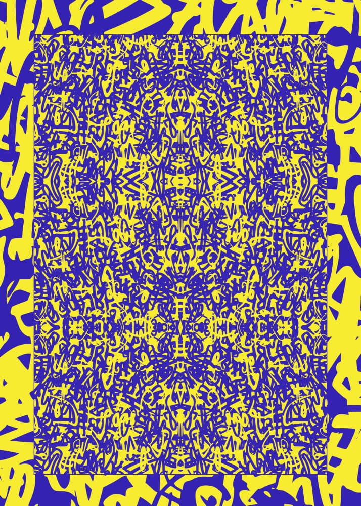 Yellow Blue Urban Abstract by RS LAB STUDIO — canvas wall art