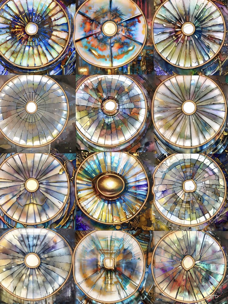 Vibrant Stained Glass Domes by Ruth Day — canvas wall art