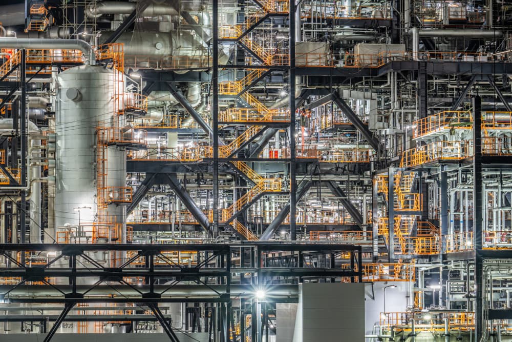 Industrial Nightscape by Kobayashi Tetsurou — canvas wall art