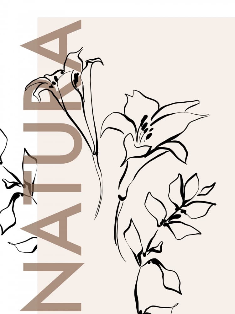 Floral Line Essence by Treechild — canvas wall art
